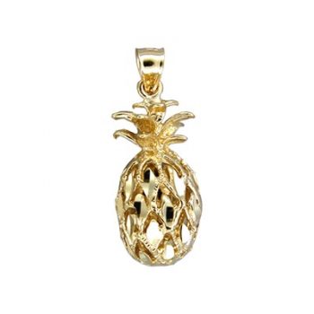 Elegant Hawaiian 14 karat Gold Hawaiian Pineapple Pendant (M)