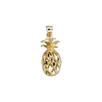 Elegant Hawaiian 14 karat Gold Hawaiian Pineapple Pendant (S)