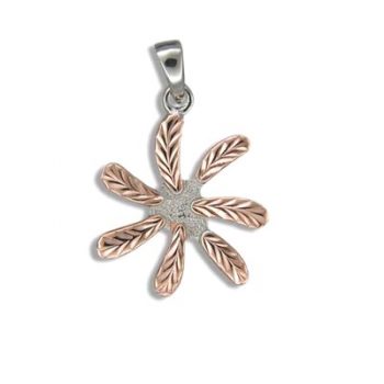 Elegant Hawaiian Sterling Silver | Fine Engraved Elegant Hawaiian Sterling Silver Tiare Flower Pendant